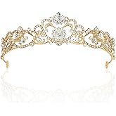 CURASA Gold Crown Tiaras and Crowns for Women Princess Crowns for Little Girls Birthday Crown Wedding Headpiece for Birde Queen Crown for Bridal Birthday Party Prom Halloween Pageant