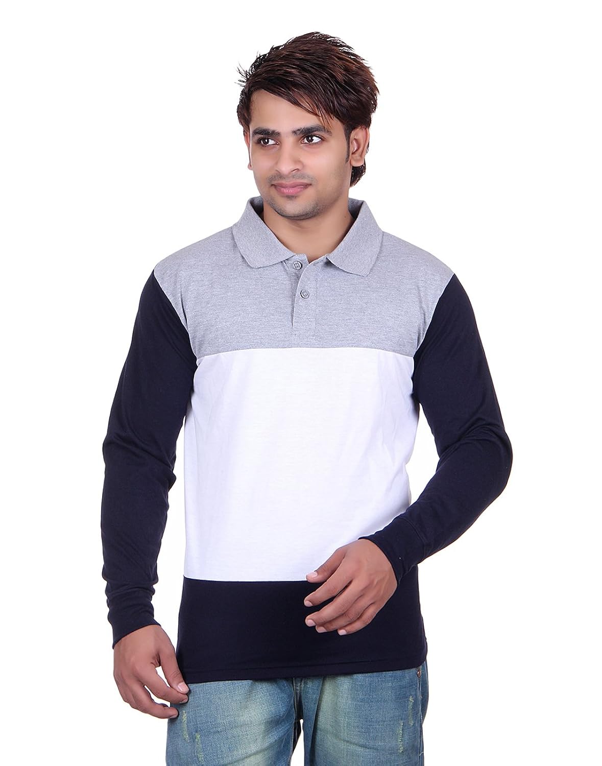 vivid bharti men's cotton polo t-shirt