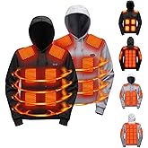 Sdwingk Heated Hoodie for Men Women Rechargeable Warm Thick Sweatshirts USB Powered Outdoor Heated Pullover with Pocket