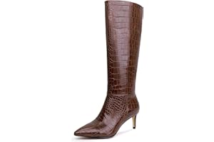 wetkiss Knee High Boots for Women, with Kitten Heel and Pointed Toe Design, Classic and Sexy