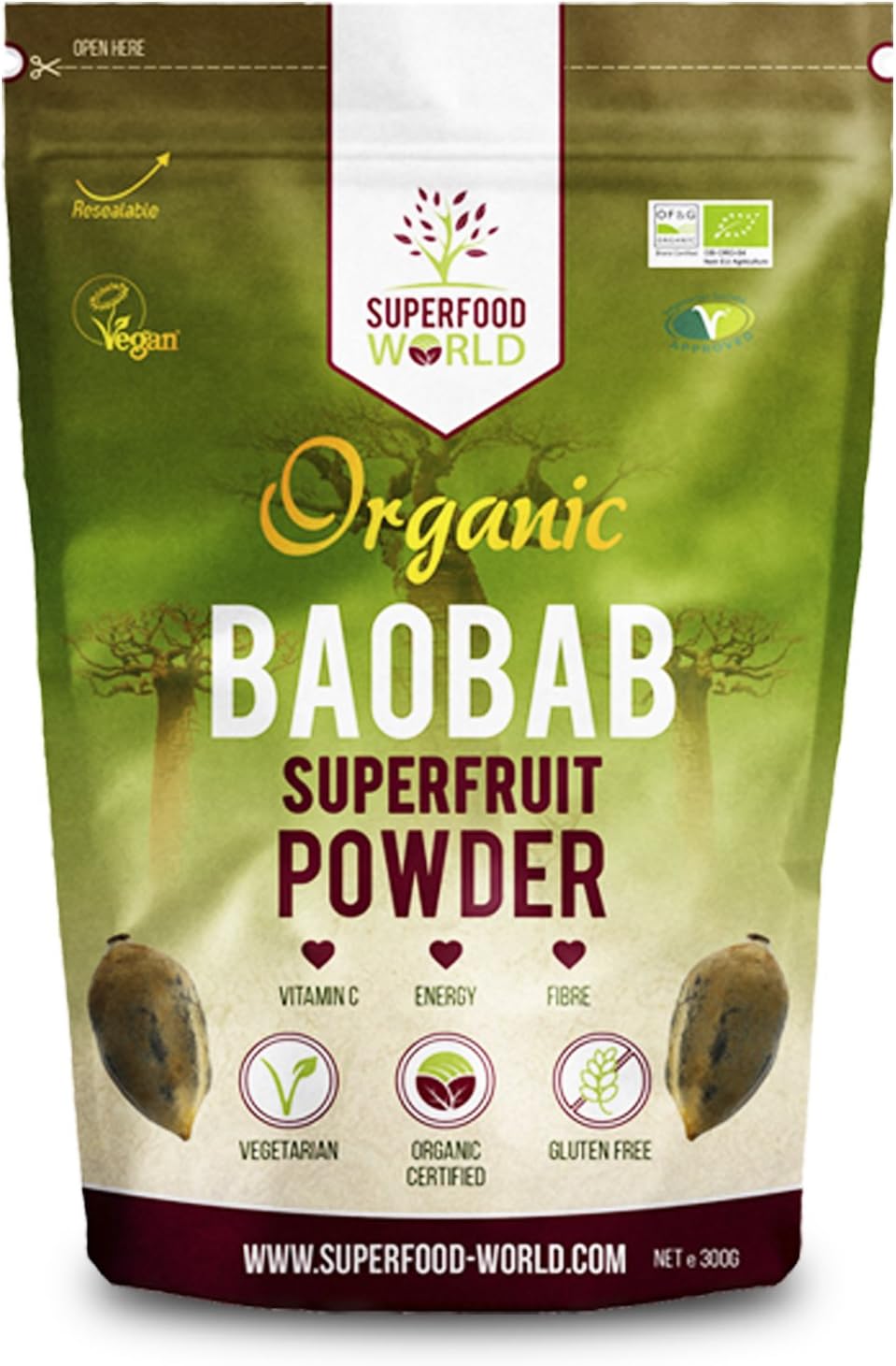 Organic Baobab Powder Raw Organic Baobab Superfruit Powder Rich in
