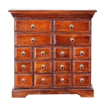 Jiya Creation Colonial Style Chest of Drawers (Honey Color Shade)