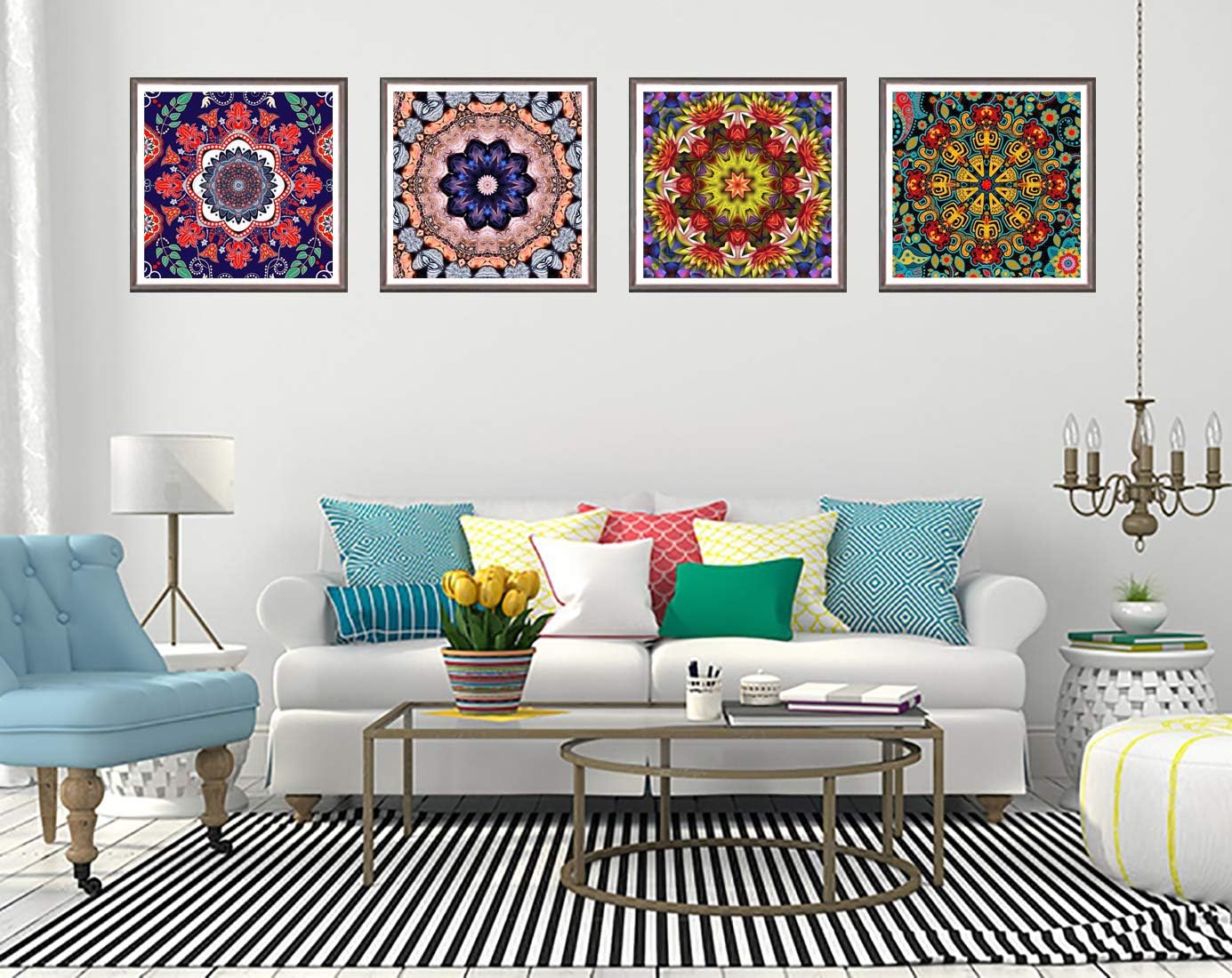 Ginfonr 5D DIY Diamond Painting by Number Kits New Mandalas Full Drill - Image 4