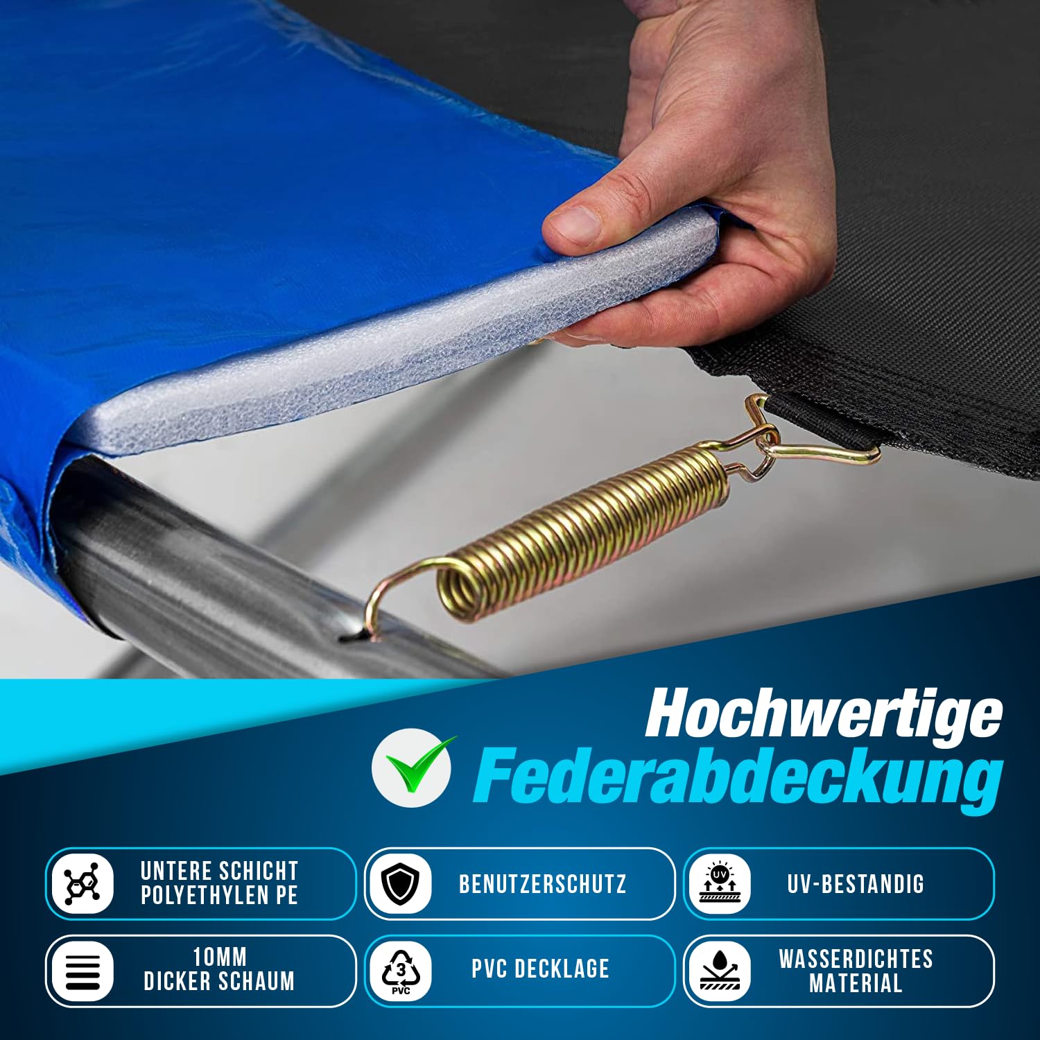 Trampolin Outdoor, Gartentrampolin Ø 244 cm 8 FT Zertifiziert Trampolin mit Sicherheitszaun und Gepolsterte Stangen für Kinder Indoor Outdoor Fitness, Belastbar bis 100kg (244 cm) 3