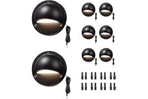 Varmtalys LED Deck Lights - Outdoor Landscape 12V Waterproof Lighting, Low Voltage Step Lights, Warm White & Cool White Adjustable, Wired Die-Cast Aluminum for Wall Handrail Yard 8 Pack