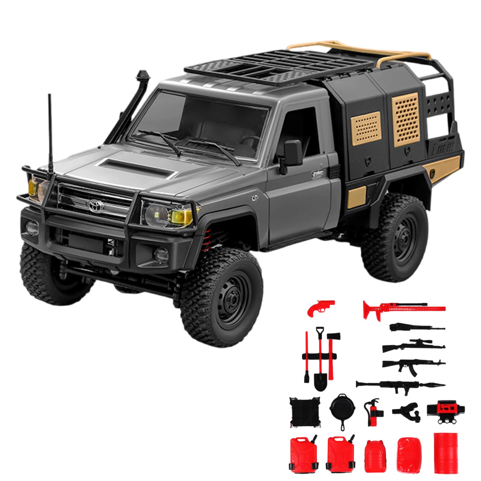 Photo 1 of MN82S LC79 1:12 Full Scale Pickup Trail Truck 4WD Climbing Car with 1200mAh Battery RC Car 2.4G Remote Control Crawler Gift for Adult RC Hobbier (Silver)