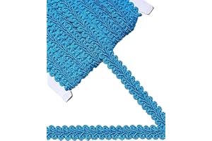 MSCFTFB 14 Yards Gimp Braid Trim,1/2 inch Gift Wrap Ribbon, Woven Fabric Lace Trim for Upholstery Costume Curtain,Lamp,Jewelry,Decorative Embellishment for Sewing Craft (Aqua Blue)