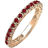 Dazzlingrock Collection Round Gemstone or Diamond Eternity Stackable Wedding Band for Women in Solid Gold