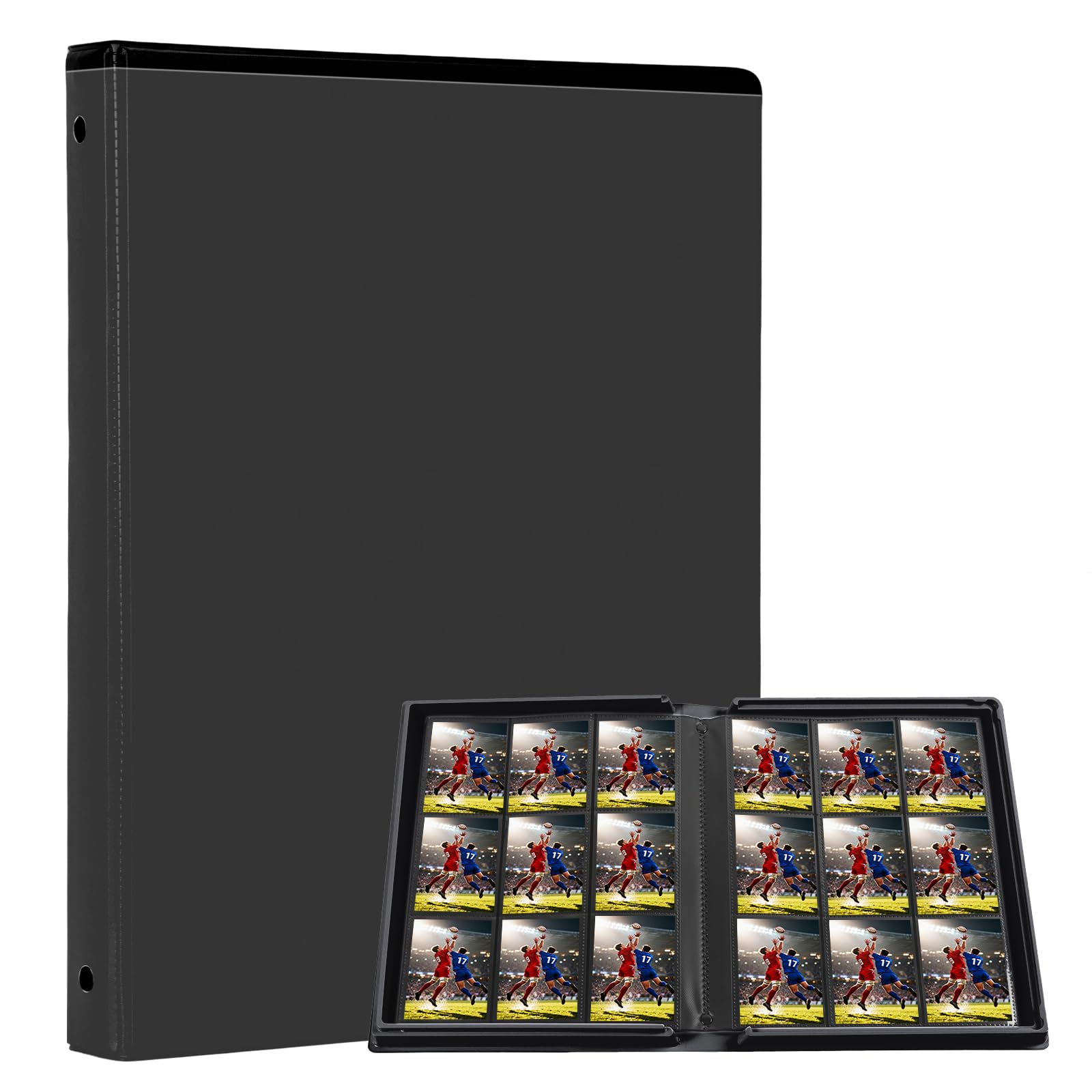 Photo 1 of 1 Black 9-Pocket Trading Card Album - 20 Pages 360 Cards Storage Capacity Trading Card Binder, Premium Snap Closure Design, Collectible Album Folder for Sport Cards and Trading Card Collections