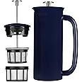 ESPRO P7 French Press Coffee Maker - Double-Walled Stainless Steel Insulated with Micro-Filter, 18 Ounces, Agean Blue