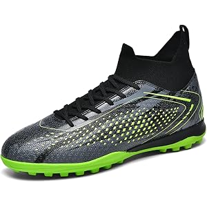 SKENGO Kids Soccer Cleats Boys Girls High-Top Turf Football Shoes, Youth Non-Slip TF AG Cleats for Indoor Outdoor Training, B