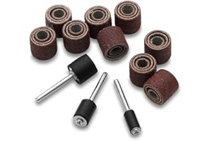 Katzco 51 Piece Drum Kit - 45 Sanding Bands, 6 Mandrills - Fits Any Drill - for Rotary Tools, Die Grinder, Power Drills, Dremel Tool, Woodworking, Paint, Sanding Surfaces and Sanding Block