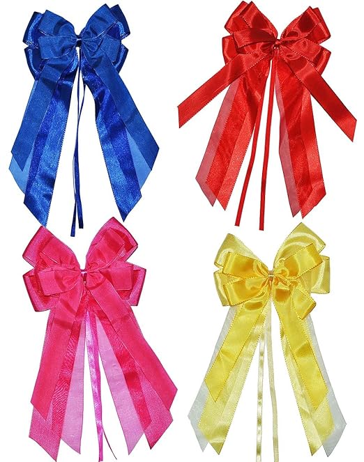 Unbekannt 1 Stück 3-D Schleife - gelb - 17 cm breit u. 31 cm lang - Geschenkband / Geschenkschleife für Geschenke und Schultü