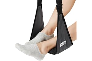 FOMYIN Airplane Footrest with No Feet Clashing Support Design, Portable Travel Foot Hammock to Relax Your Feet, Memory Foam Plane Foot Rest to Relieve Feet Soreness - Long Flights Essentials