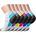 QUXIANG Compression Socks for Women & Men Circulation 3/6/7 Pairs Arch Ankle Support 15-20 mmHg Best for Running Cycling