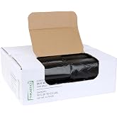 Typlastics Black Trash Bags 10-15 Gallon 24"x33" Bulk 1000 Can Liners | High Density Garbage Bags 6 micron 20 Rolls Bathroom Kitchen Office Industrial Commercial Janitorial Municipal Recycling