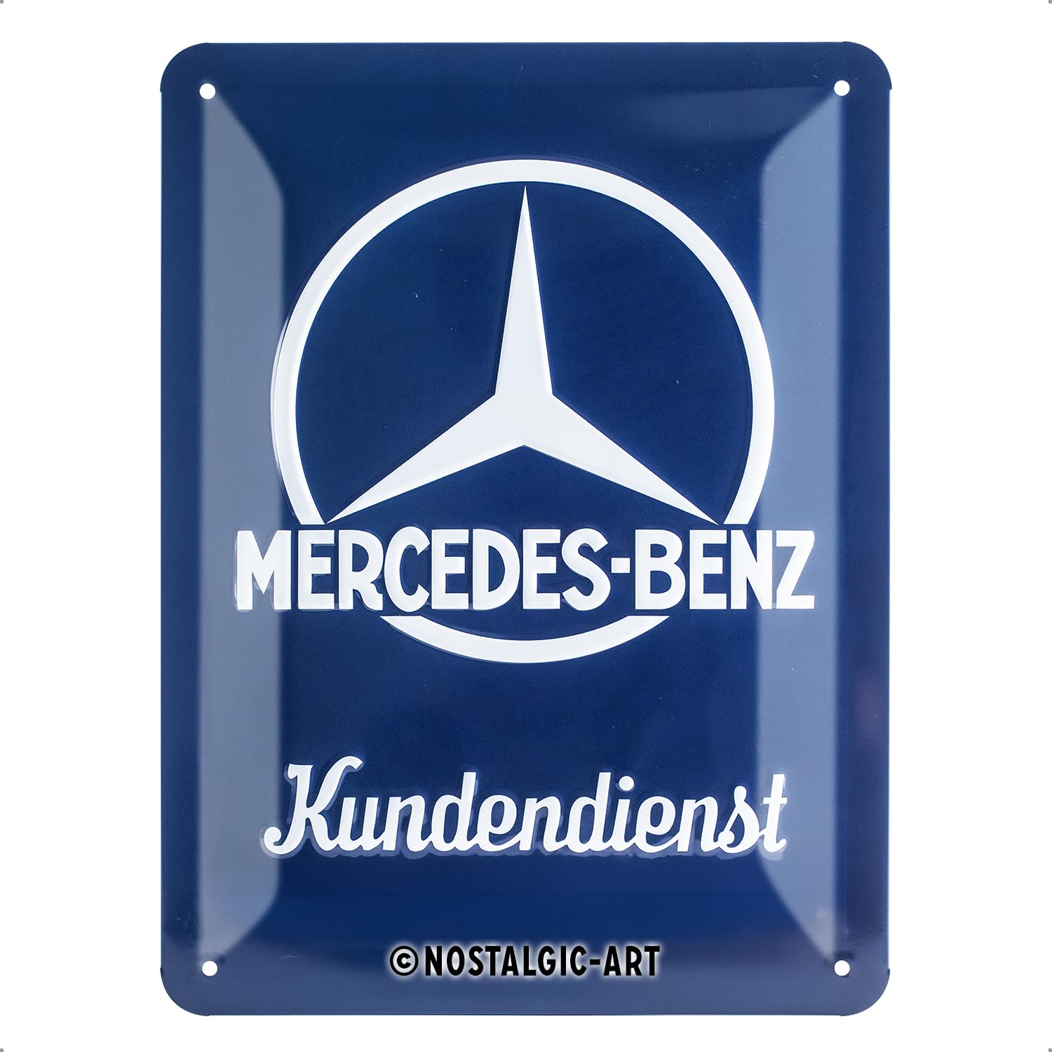 Nostalgic-Art Retro Tin Sign – Mercedes-Benz – Kundendienst – Gift idea for car accessoires, Metal Plaque, Vintage design for decoration, 15 x 20 cm