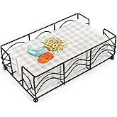 Ebristar Guest Towel Napkin Holder, Elegant Disposable Paper Hand Towel Holder, Modern Black Napkin Holder Storage Tray, Sturdy Guest Towel Holder Tray for Bathroom Kitchen Dining Table - Rectangle