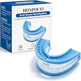 Honpouyi Anti Snore Mouthpiece - FDA-Registered Snoring Aid - Food-Grade Silicone - Boil &amp; Bite Custom Fit Snoring Relief - Reusable with Storage Case - Helps Reduce Snoring for Quieter Nights (Blue)