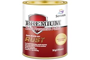 SENVEN Rust-Stop and Corrosion Permanently Rust Preventive Coating Anti-Rust Automotive Rust Reformer for Metal & Seal, Rust Converter Non-Porous Protective Barrier High Gloss Black Metallic Paint 35 Fl Oz