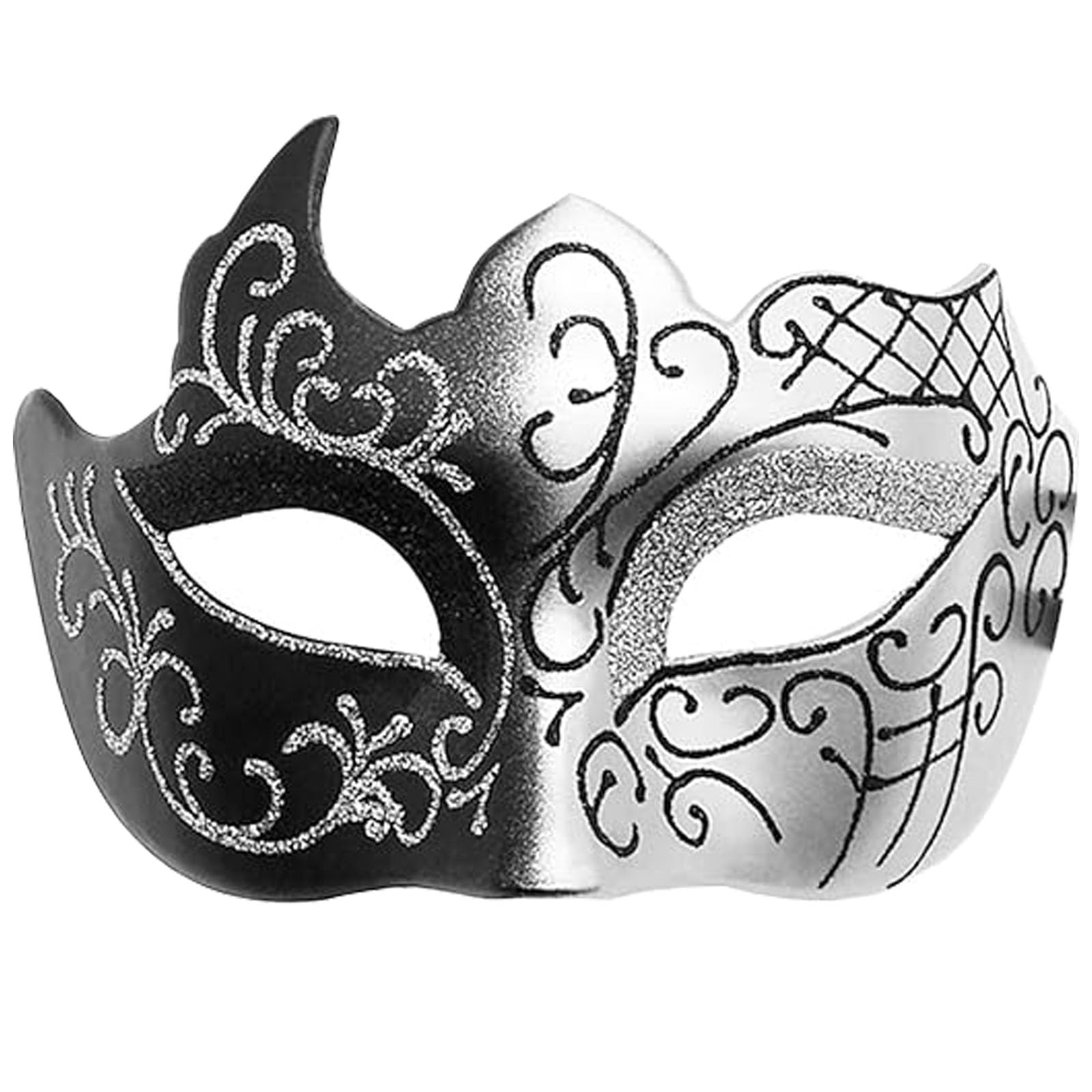 Photo 1 of ***DAMAGED - SEE NOTES/PICTURES***
Abkolul Masquerade Mask for Men Black, Halloween Venetian Adult Masquerade Masks, silver Mardi Gras Mask