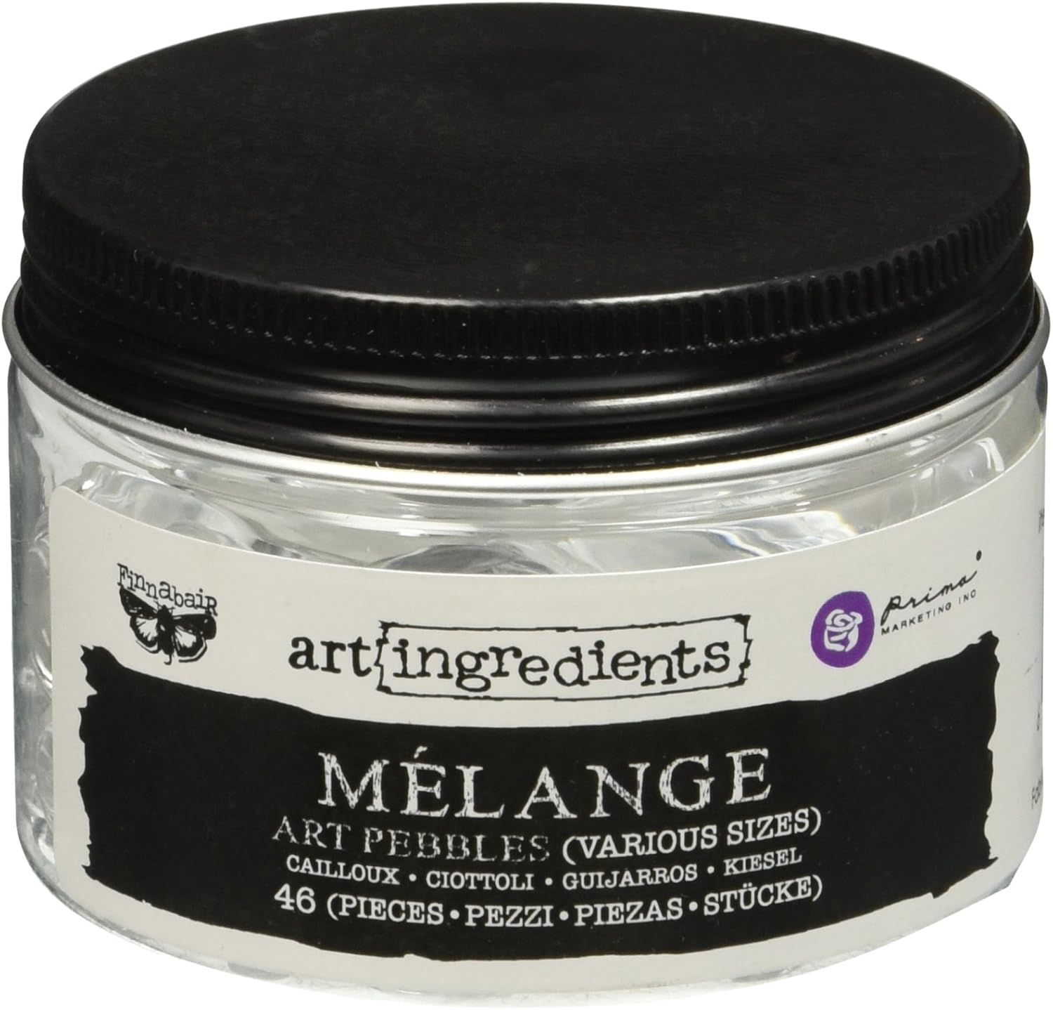 Prima Marketing Finnabair Art Ingredients Melange Art Pebbles 4-Assorted Sizes, Other, Multicoloured, 6.98x6.98x5.08 cm