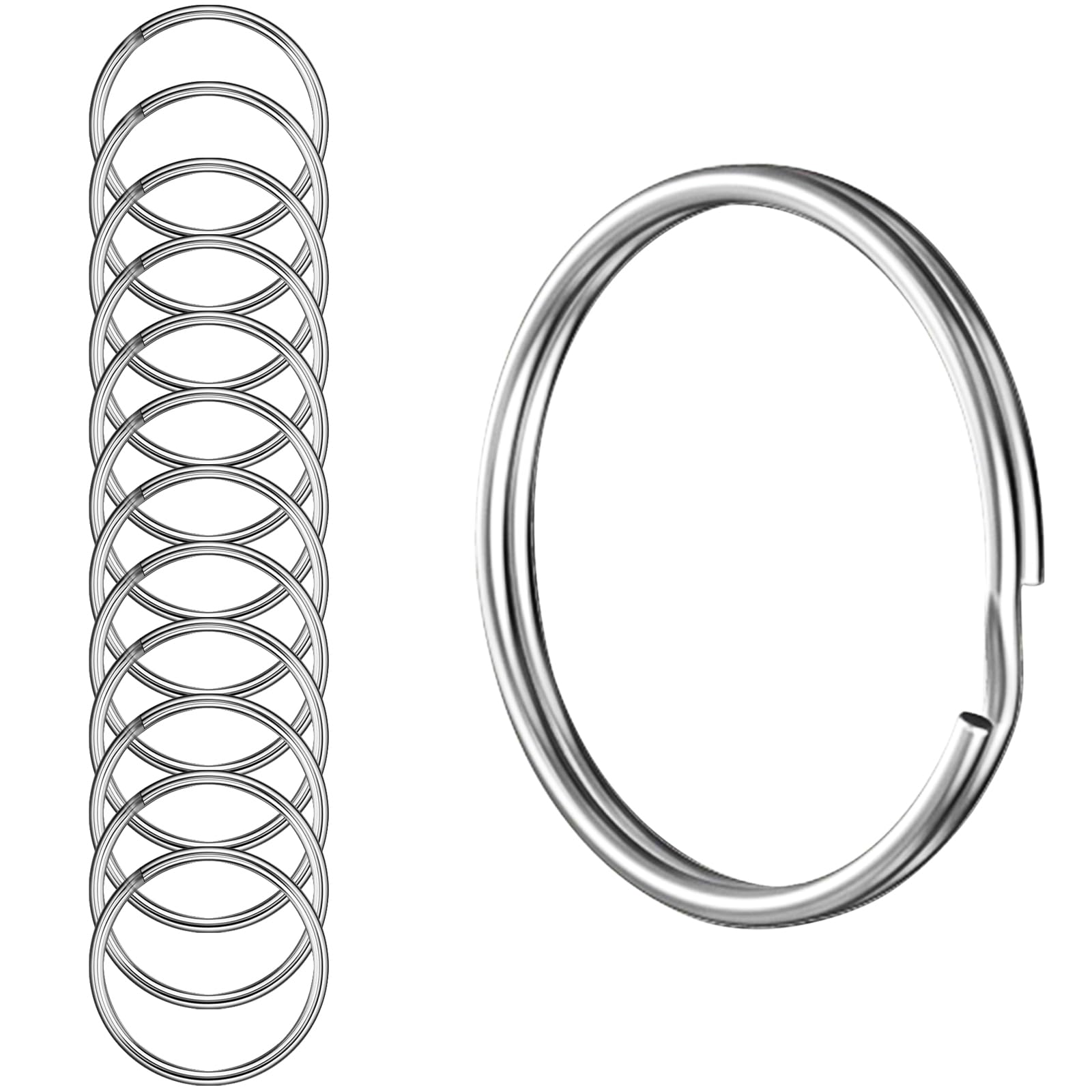 Photo 1 of KEPYDRMTF 12PCS Metal Key Ring, 2 Inch Large Split Key Ring Sturdy Keychain Crafts and Accessories for DIY and Key Organization