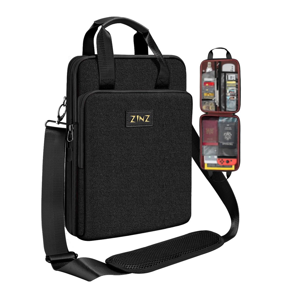 ZINZ Laptop Case 12.9 13 Shoulder Bag, Expandable Handbag with Valuables Compartment Compatible with MacBook Air/Pro/Neo 13" M5/M4/M3/M2/M1, iPad 12.9/13/11, Water-Resistant & Shockproof,B02K07