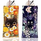 Anikathy 2Pcs Sunglass Eyeglass Glasses Case Soft PU Leather with Cleaning Cloth Portable Glasses Pouch Bag for Men Women