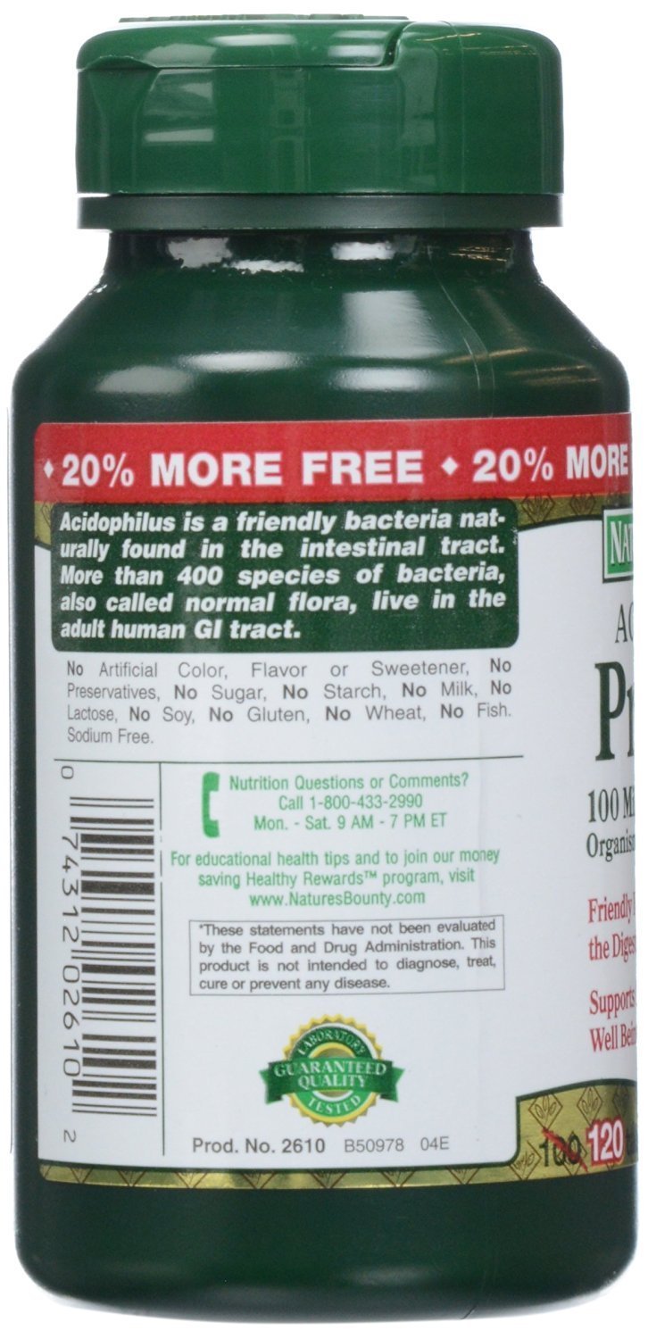 Nature's Bounty Nature's Bounty Probiotic Acidophilus, 360 Tablets (3 X 120 Count Bottles), 360 Count () : Grocery & Gourmet Food