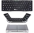EC Technology Foldable Bluetooth Keyboard, Ultra Slim Portable Wireless Keyboard with Pocket-size, Ergonomic Design, Built-in Rechargeable Li-polymer Battery for IOS/Android/Windows, Aluminum Alloy