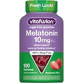 Vitafusion Melatonin Gummies 10mg Per 2 Gummies | 100 Count | Gummy for Adults For Sleep Support | Yummy Strawberry Flavor | Drug Free Supplement