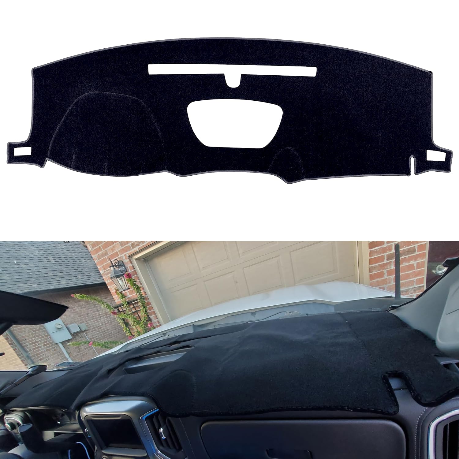 Photo 1 of IIKSDII Dashboard Cover Mat for GMC Sierra 2019-2023 1500 2500HD 3500HD & Chevy Chevrolet Silverado 2019 2020 2021 2022 2023 Accessories Dash Cover Dash Mat Sunshade Glare UV Rays Protector