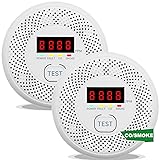Vzmcov Carbon Monoxide and Smoke Detector LCD