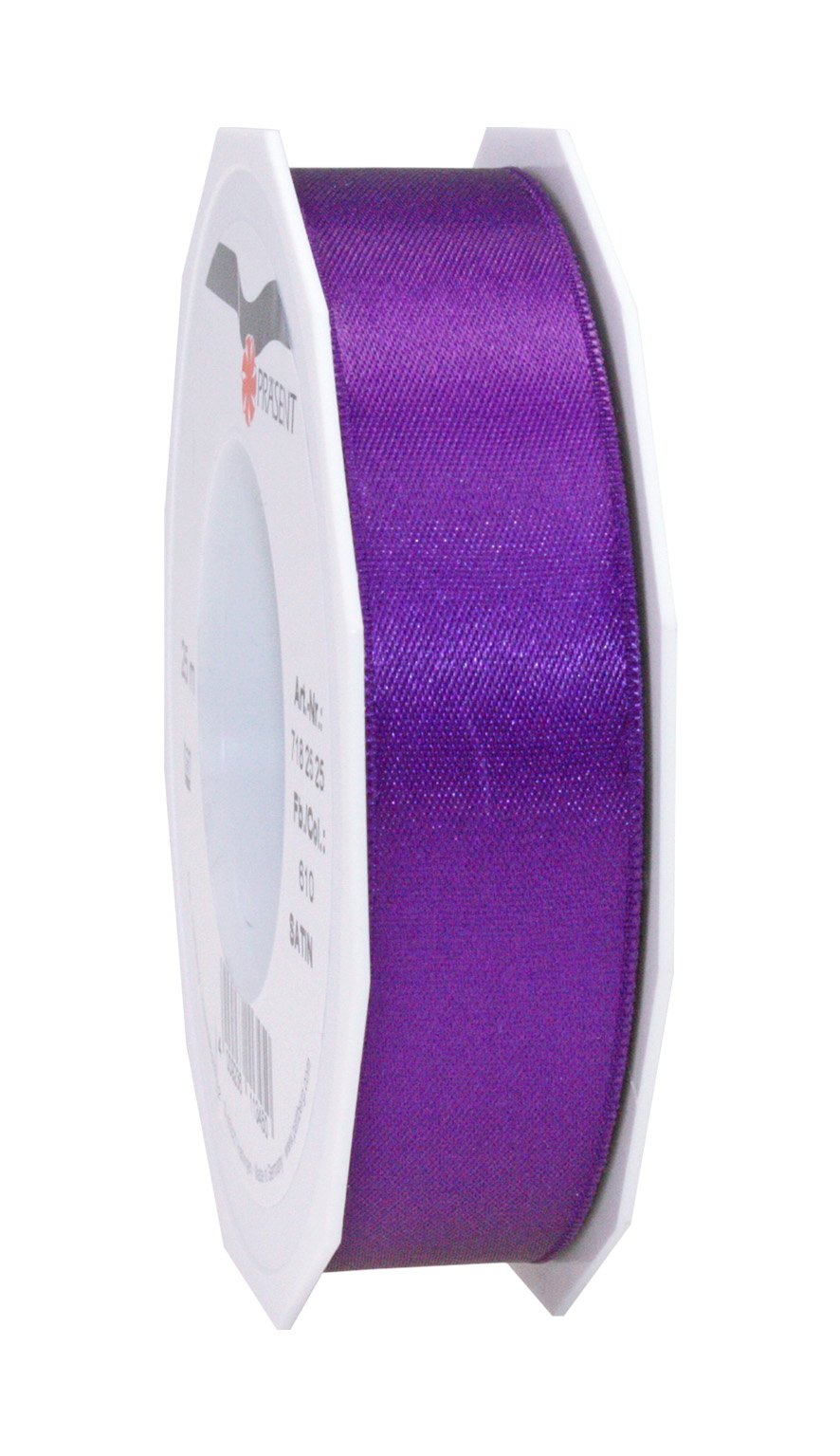 PRÄSENT C.E. Pattberg SATIN violet gift ribbon, 27 yards for Wrapping Gifts, 1 inch width, Ribbon for Decorating & Crafting, Decorative Ribbon for Gifts, for every occasion — image 1