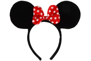 ELOPE Disney Minnie Ears Red & White Polka Dot Bow Costume Headband