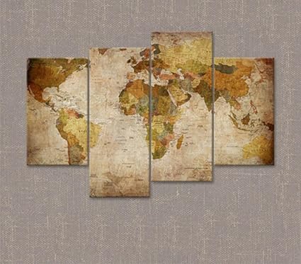 Adfhgfj Toile Photo Sur Toile Poster Carte Du Monde 4