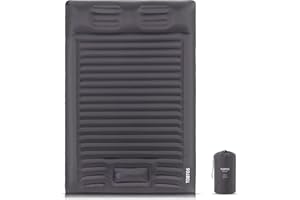 TOBTOS Double Sleeping Pad for Camping, Extra Thick 6" Camping Mattress 2 Person with Pillow Built-in Foot Pump, Inflatable Sleeping Mat for Camping, Backpacking, Hiking, Traveling