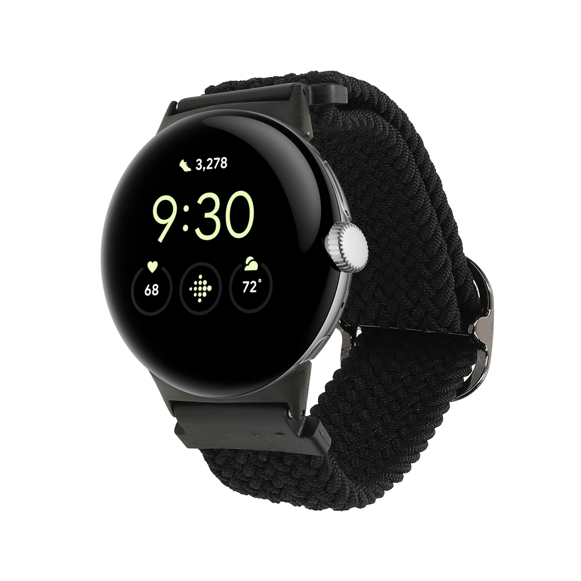 kwmobile Nylon Band Compatible with Google Pixel Watch - 3 41mm / 2 / 1 - Band Replacement Strap for Fitness Tracker - Black