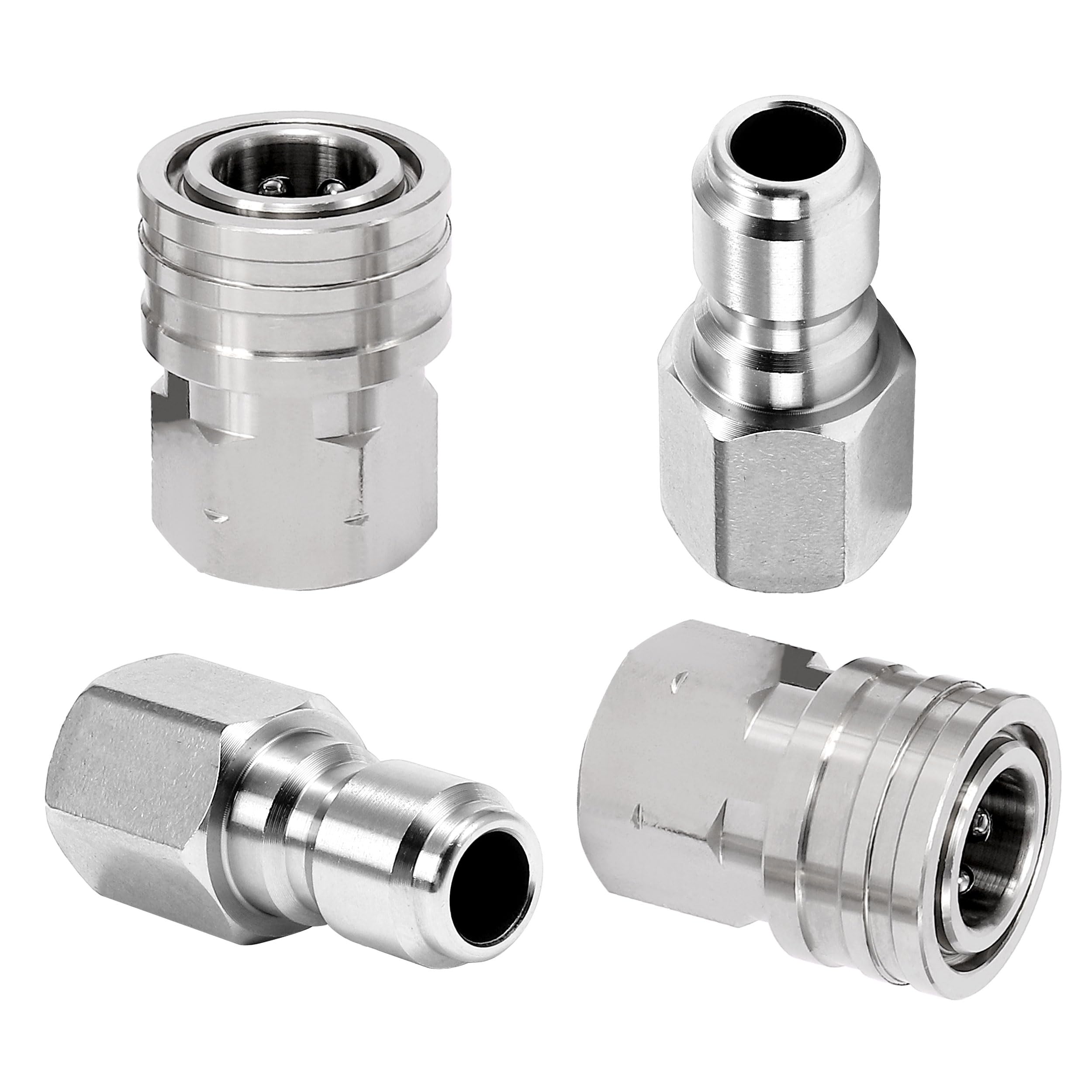 Photo 1 of M MINGLE Pressure Washer Adapter, 2 Sets 3/8 Inch Quick Connect Fittings, Stainless Steel Pressure Washer Fittings, Male and Female Power Washer Quick Disconnect Kit, 5000 PSI