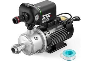 TiHpumpz Auto Water Pressure Booster Pump for Home. Multi-stage Centrifugal, High Pressure, Low Noise. 110VAC/60HZ, 2/3HP, 1H