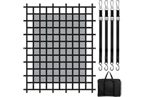VEVOR Cargo Net, 96 in x 81 in, Heavy Duty Truck Cargo Net for Truck Bed, 4 Adjustable Straps with Carabiners & S-Hooks, Wear