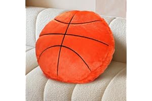 KUCCO-PILLOW Plush Basketball Pillow Sports Basketball Throw Pillow Fluffy Couch Pillows Room Decoration Soft Cushion with Sports Ball Design 15.7 Inches