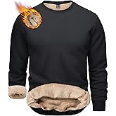 TACVASEN Men's Crewneck Sweatshirt Warm Sherpa Lined Thermal Sweatshirts Heavyweight Long Sleeve Winter Fleece Pullover Shirt