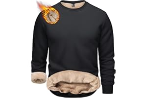 TACVASEN Men's Sweatshirts Crewneck Fleece Lined Winter Active Warm Outdoor Tops Sherpa Long Sleeve Pullover Solid Underwear