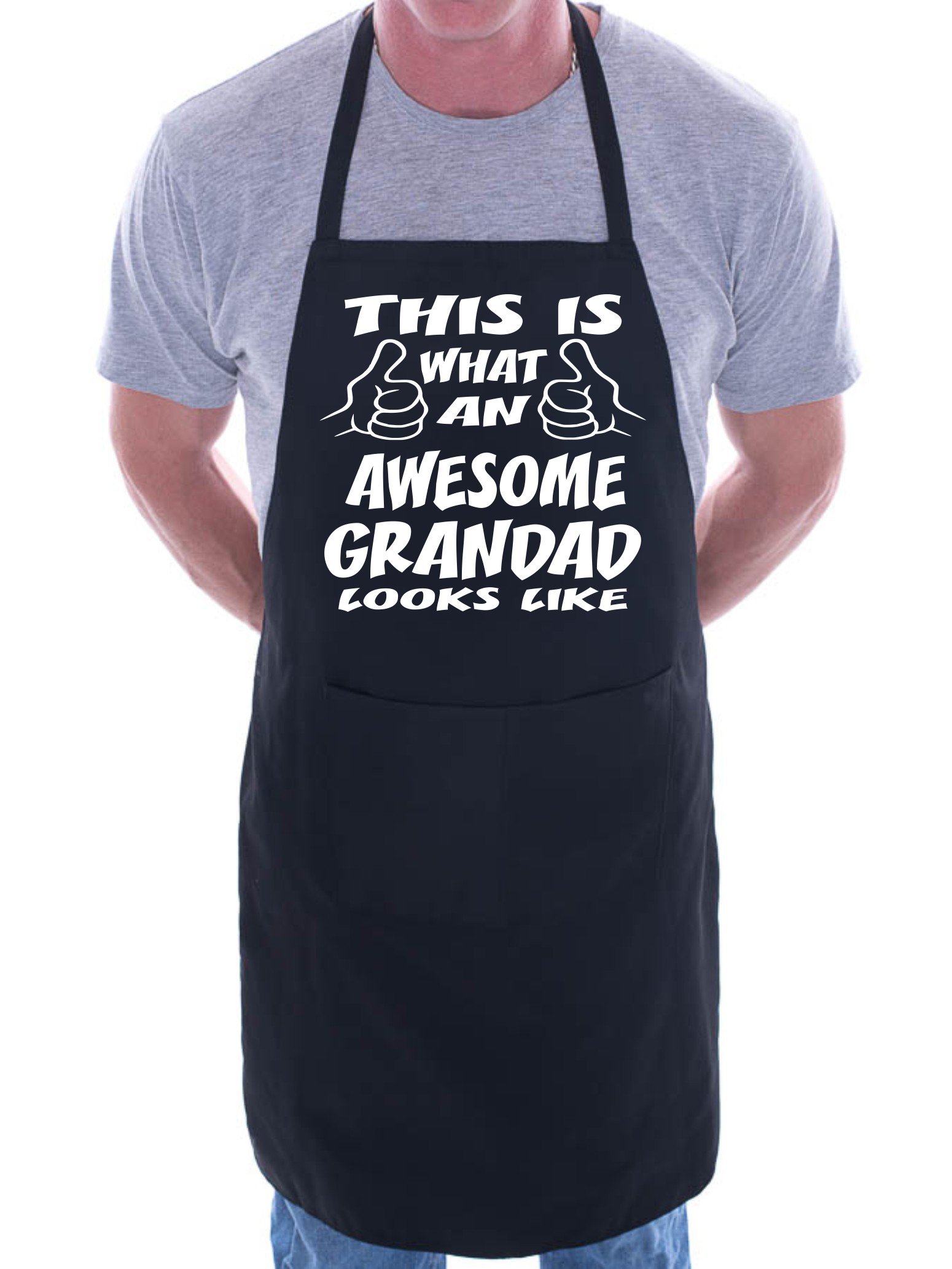 Print4U This is What Awesome Grandad BBQ Cooking Funny Novelty Apron Black
