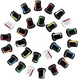 CustomyLife 28pcs 6mm Knurled Shaft Potentiometer Knob, Plastic Guitar Volume Tone Rotary Knob, Multicolored Bass Control Knob Replacement for Encoder Electric Guitar Speaker Mixer Board