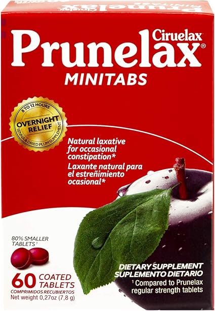 Amazon Com Prunelax Ciruelax Natural Laxative Regular Mini Tablets 60 Ea Health Personal Care