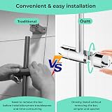 Alyvisun Chrome Shower Head Holder with 2 Hooks 20.5-23.5mm Adjustable view 6