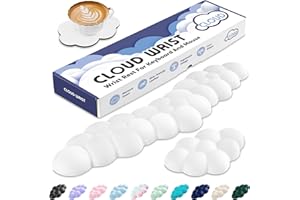 Sushret Cloud Wrist Rest for Keyboard and Mouse, Memory Foam PU Leather Keyboard Wrist Rest with Ergonomic Support, Non-Slip Base, Cute Arm Rest Pad & Palm Cushion, Office Desk Accessory, White